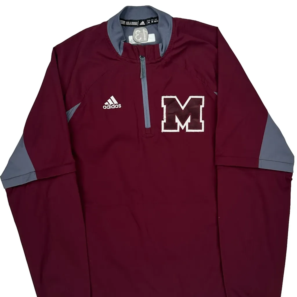 M Adidas Windbreaker - XS Burgundy Polyester - Image 5
