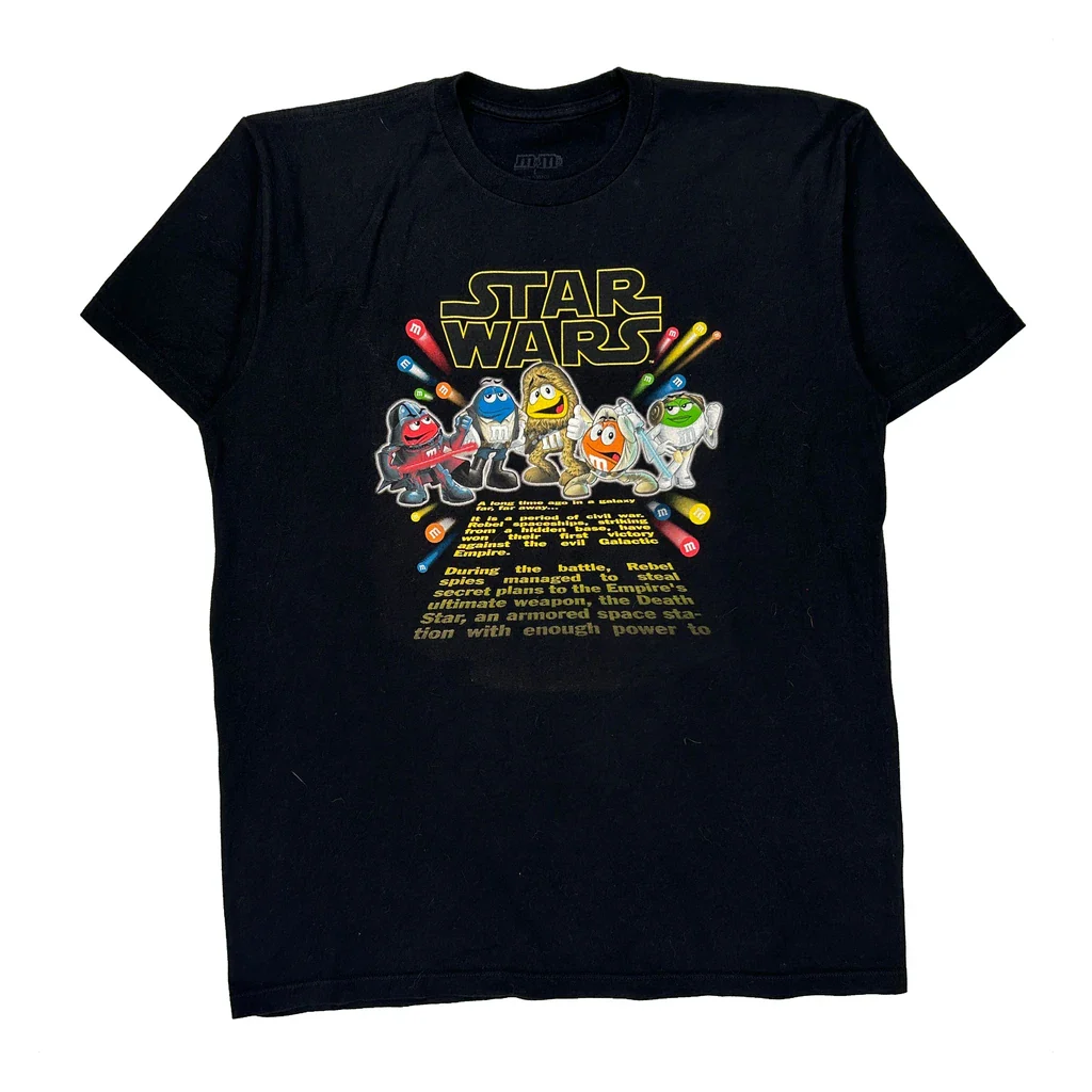 M&M Cartoon T-Shirt - Large Black Cotton
