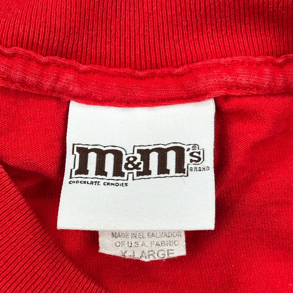 M&M Cartoon T-Shirt - XL Red Cotton - Image 3