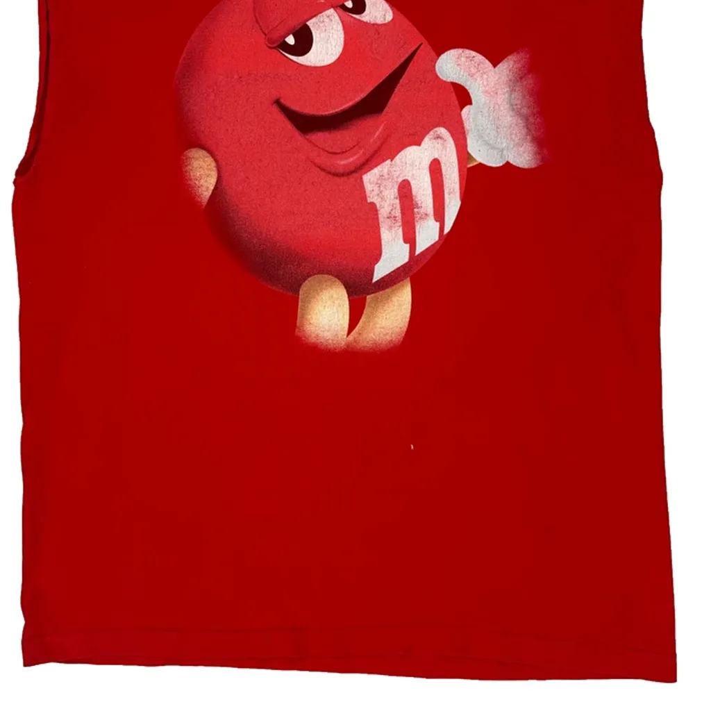 M&M Cartoon T-Shirt - XL Red Cotton - Image 6