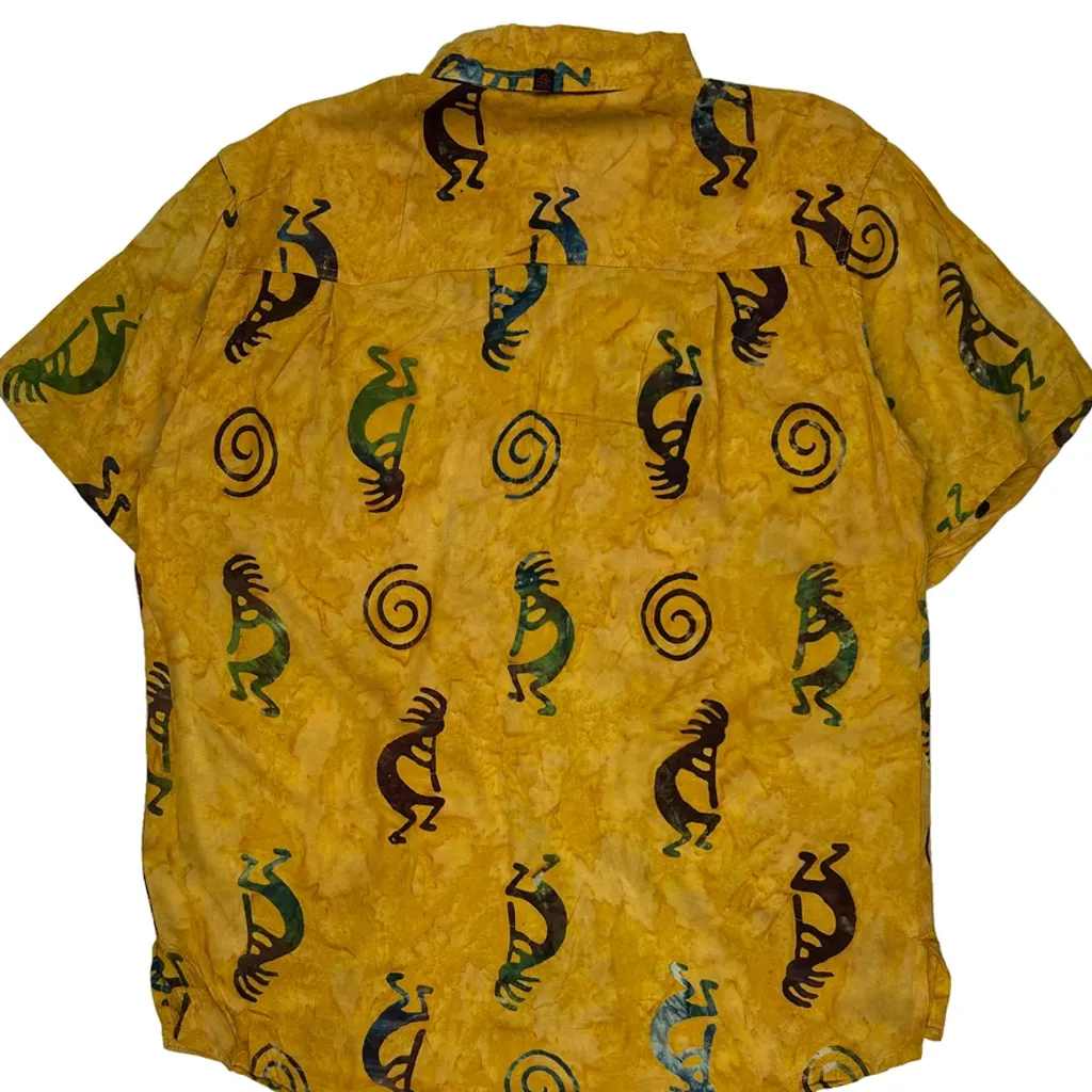 Mad Gringo Graphic Hawaiian Shirt - Medium Yellow Cotton - Image 6