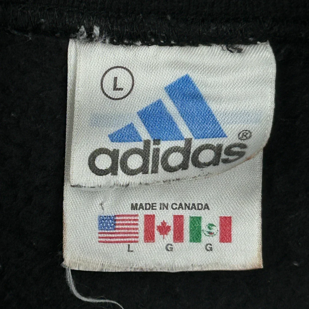 Made In Canada Adidas Sweatshirt - Large Black Cotton - Image 3