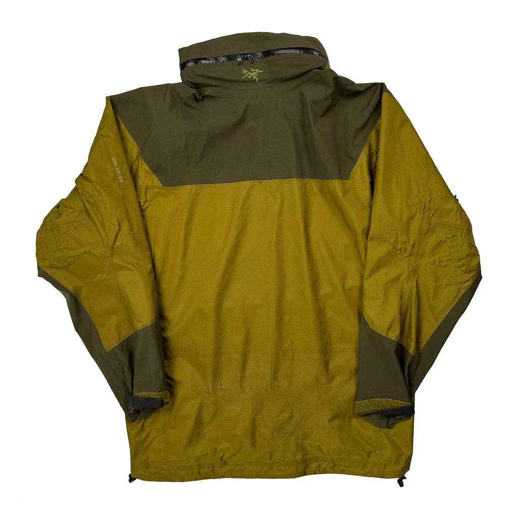 Made In Canada Arc''Teryx Goretex Alpha Waterproof Jacket - Medium Yellow Nylon - Image 2