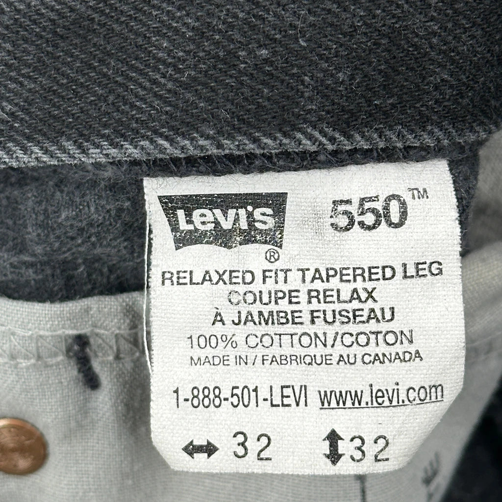 Made In Canada Levis 550 Jeans - 31W 32L Black Cotton - Image 6