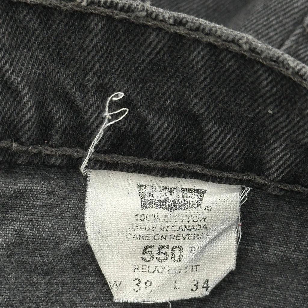 Made In Canada Levis 550 Jeans - 36W 31L Black Cotton - Image 6
