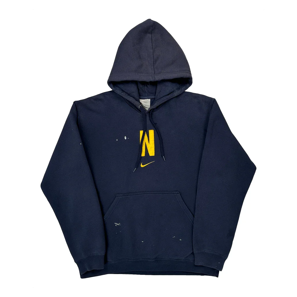 Made In Canada Nike College Hoodie - Medium Navy Cotton