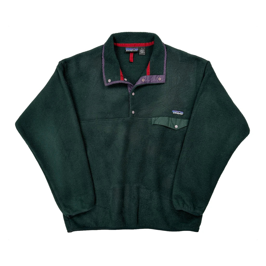 Made In Canada Patagonia Snap T Fleece - Large Green Polyester