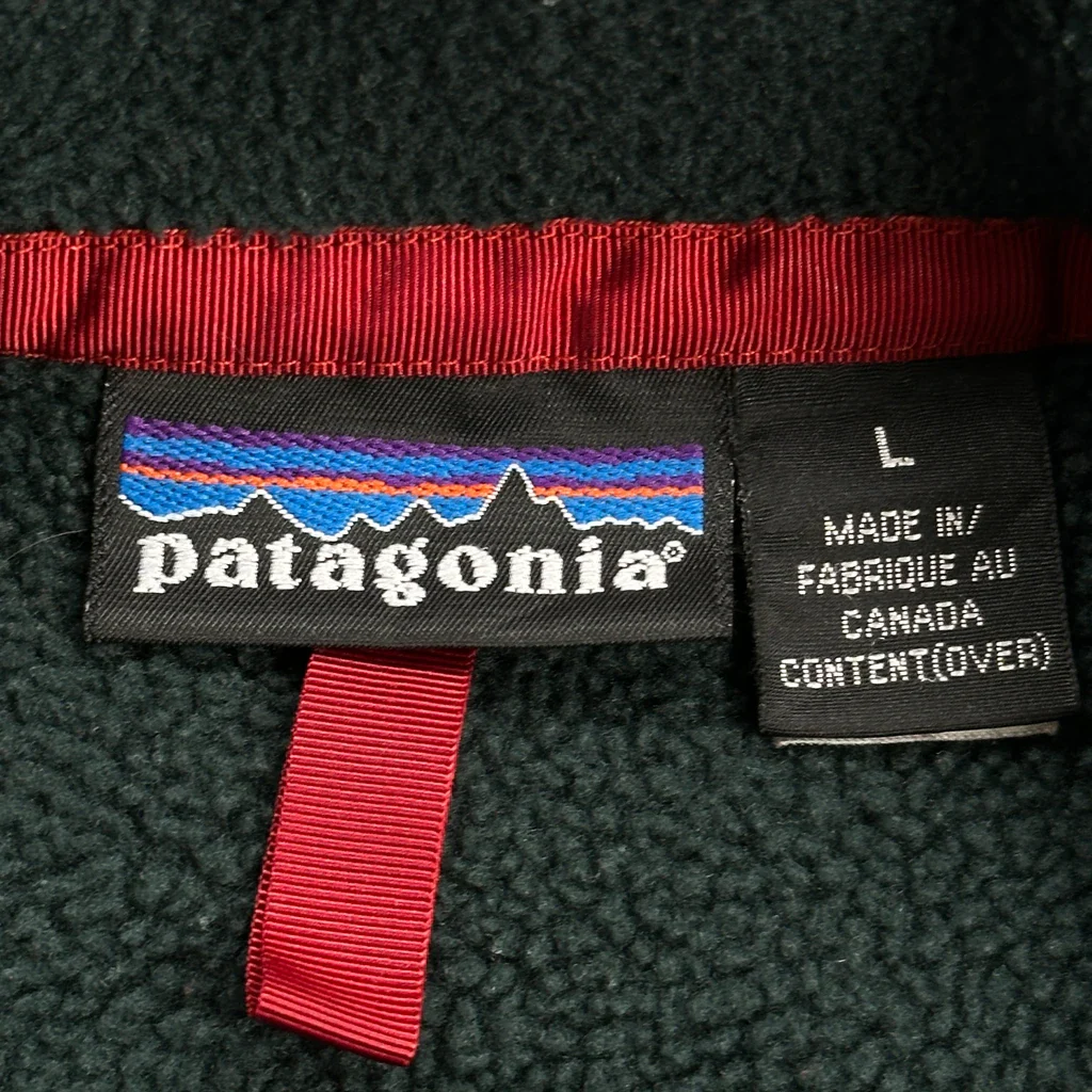Made In Canada Patagonia Snap T Fleece - Large Green Polyester - Image 3