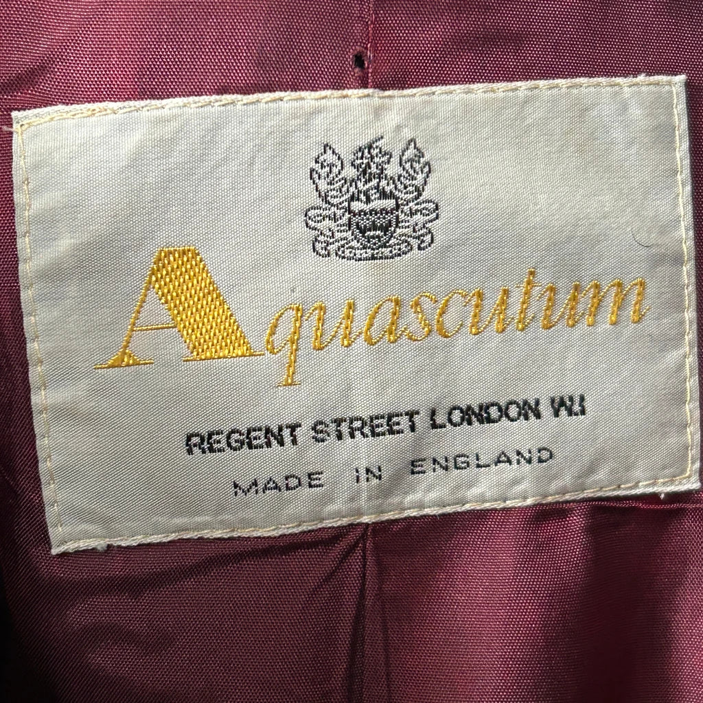 Made In England Aquascutum Full Length Overcoat - Medium Navy Wool - Image 4