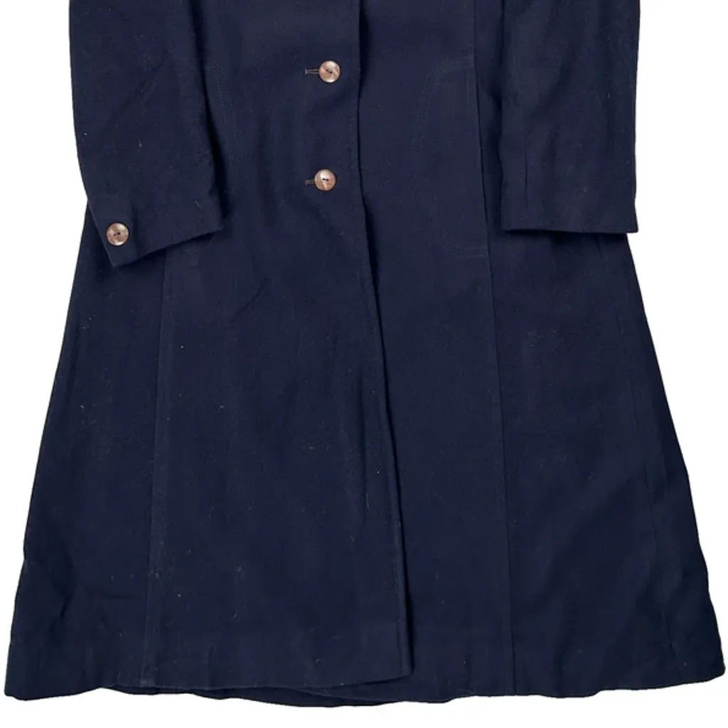 Made In England Aquascutum Full Length Overcoat - Medium Navy Wool - Image 5