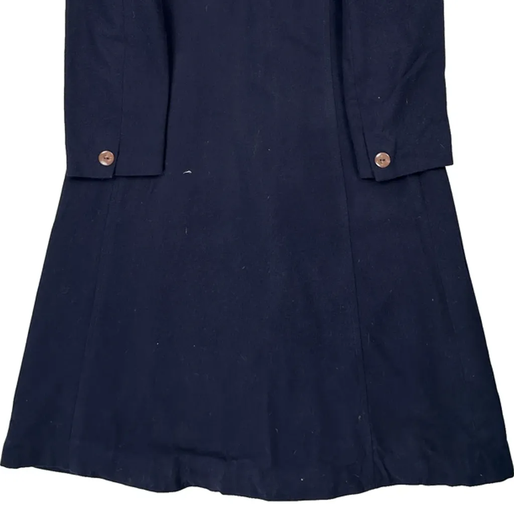 Made In England Aquascutum Full Length Overcoat - Medium Navy Wool - Image 7