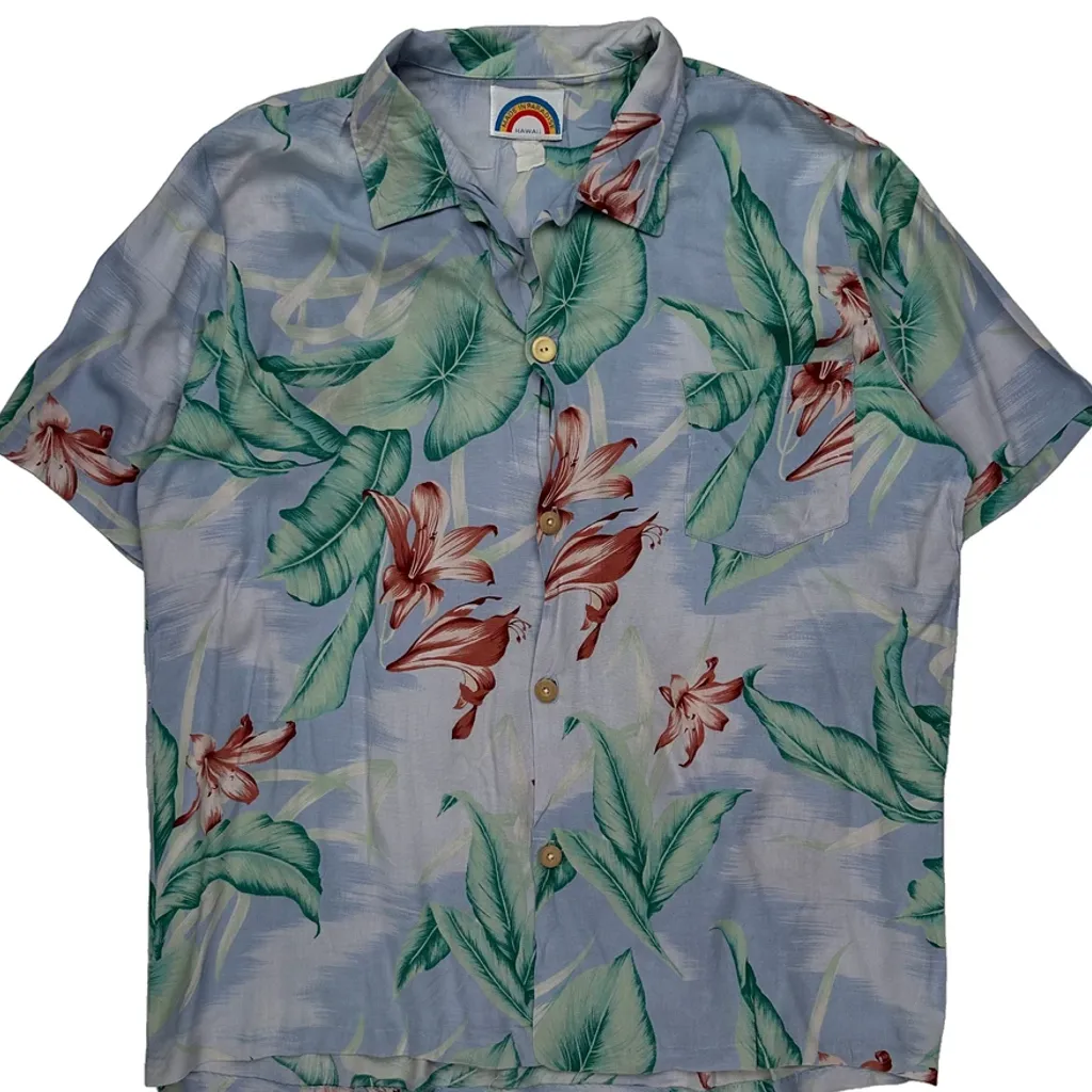 Made In Paradise Hawaiian Shirt - Large Blue Cotton - Image 5