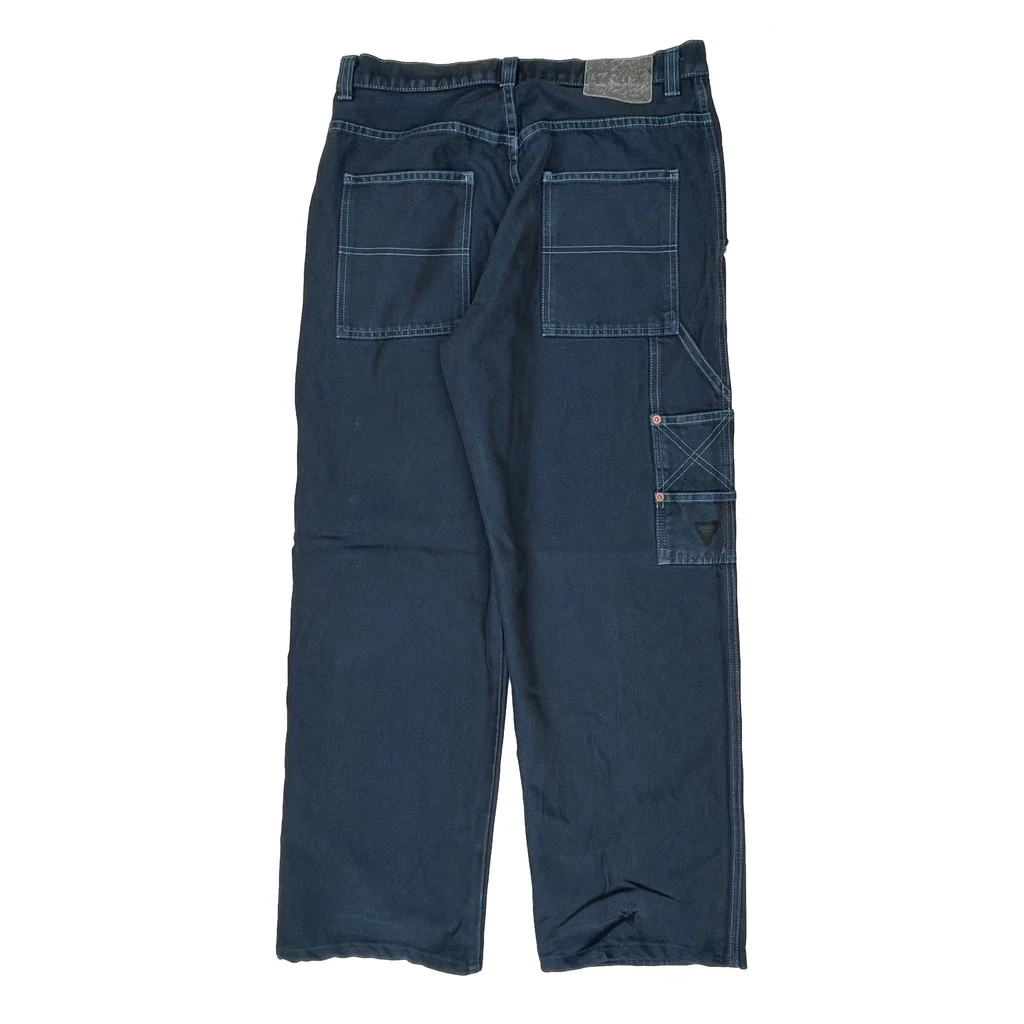 Made In USA 90S Guess Carpenter Trousers - 32W 30L Blue Cotton Blend