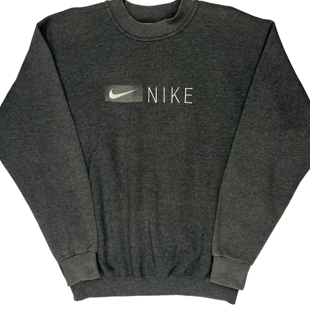 Made In USA 90S Nike Sweatshirt - Medium Grey Cotton - Image 5