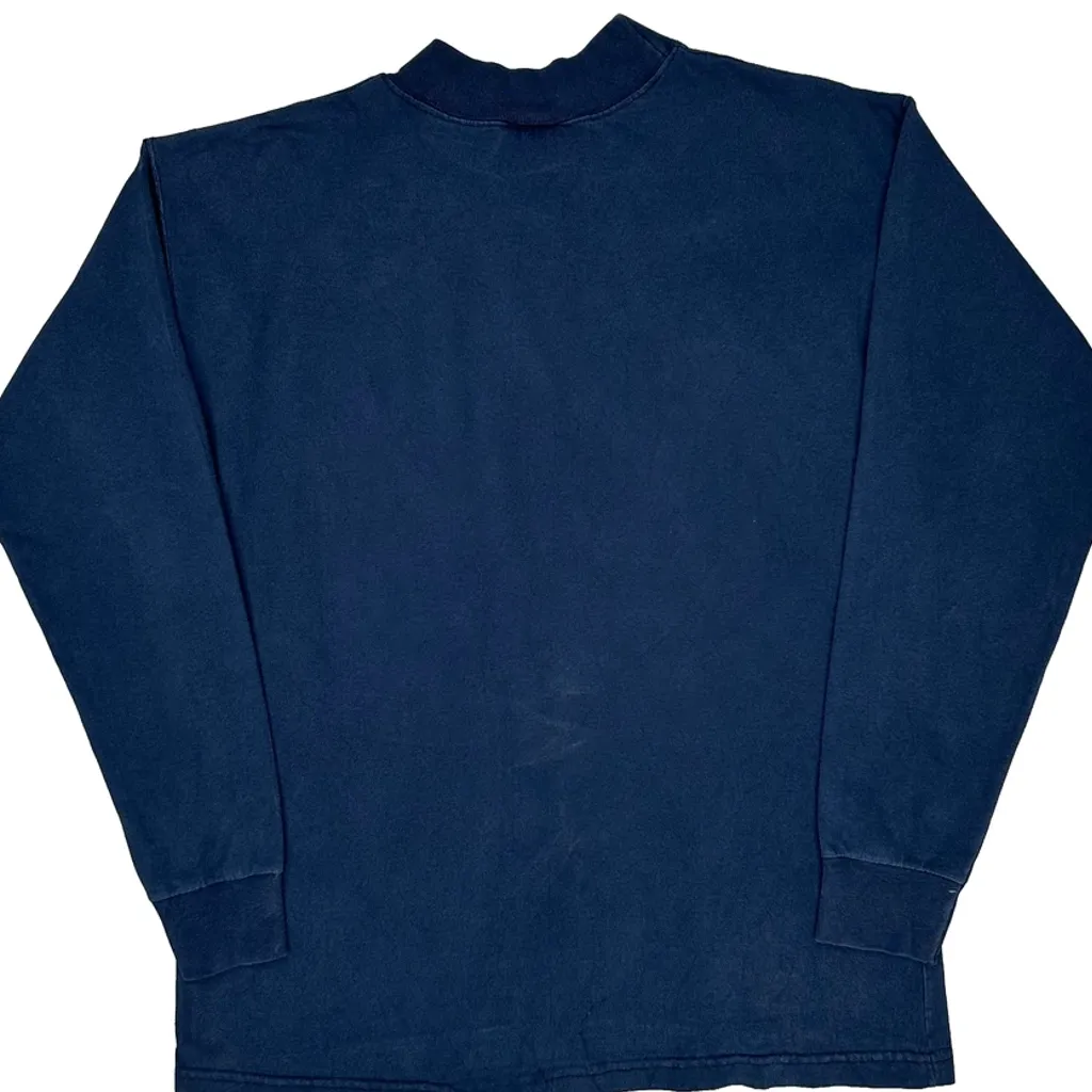 Made In USA Adidas Long Sleeve T-Shirt - Medium Navy Cotton - Image 7
