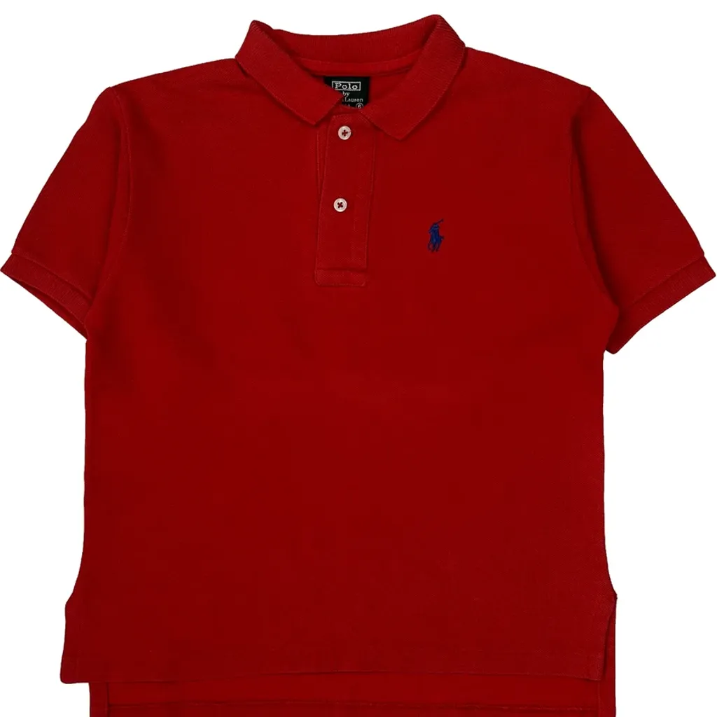 Made In USA, Age 6 Polo By Ralph Lauren Polo Shirt - Small Red Cotton - Image 5