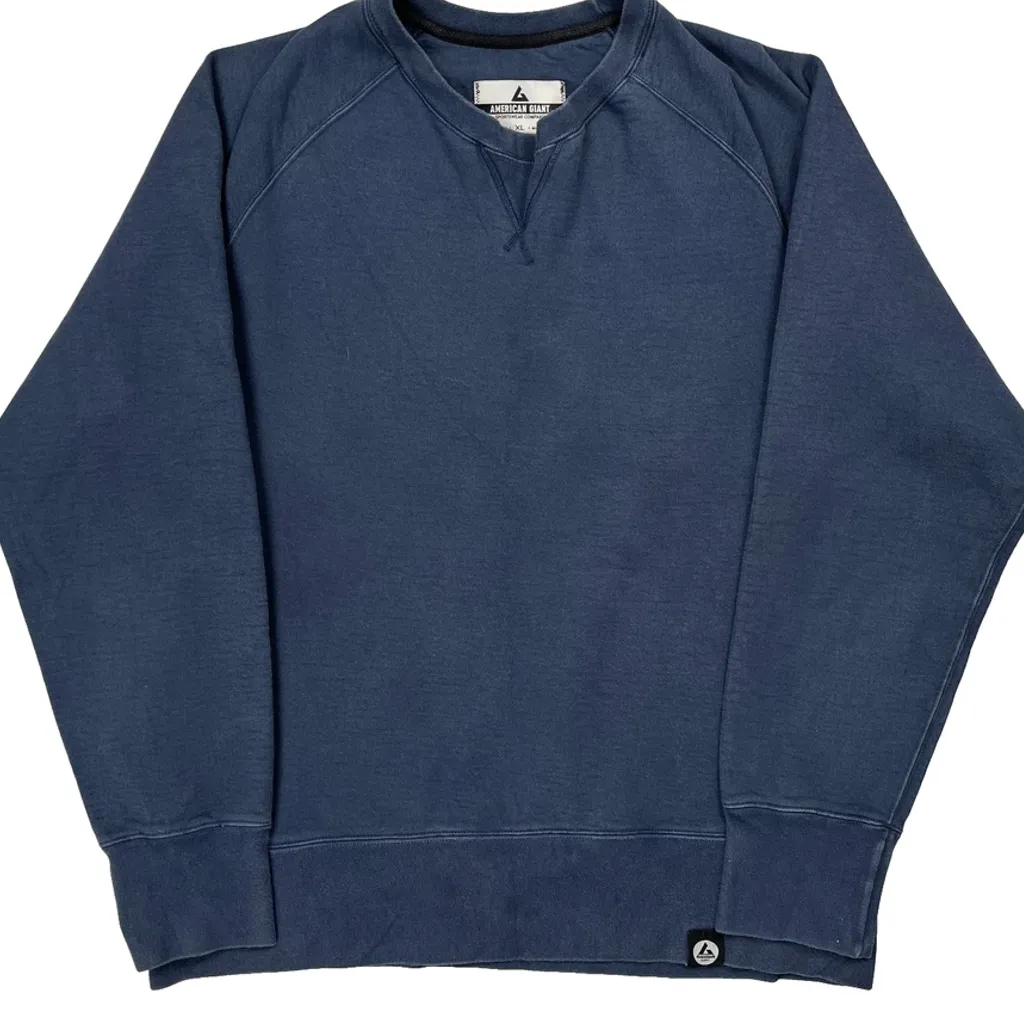 Made In USA American Giant Sweatshirt - XL Blue Cotton - Image 4