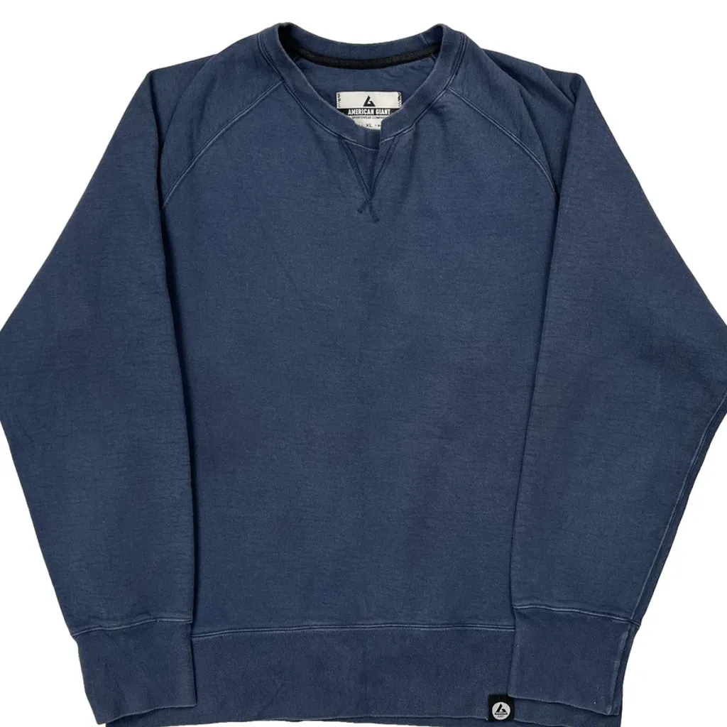 Made In USA American Giant Sweatshirt - XL Blue Cotton - Image 5