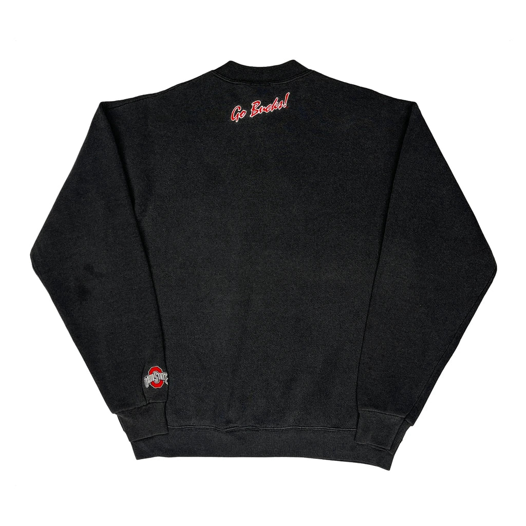 Made In USA B. Wear College Sweatshirt - Medium Black Cotton Blend