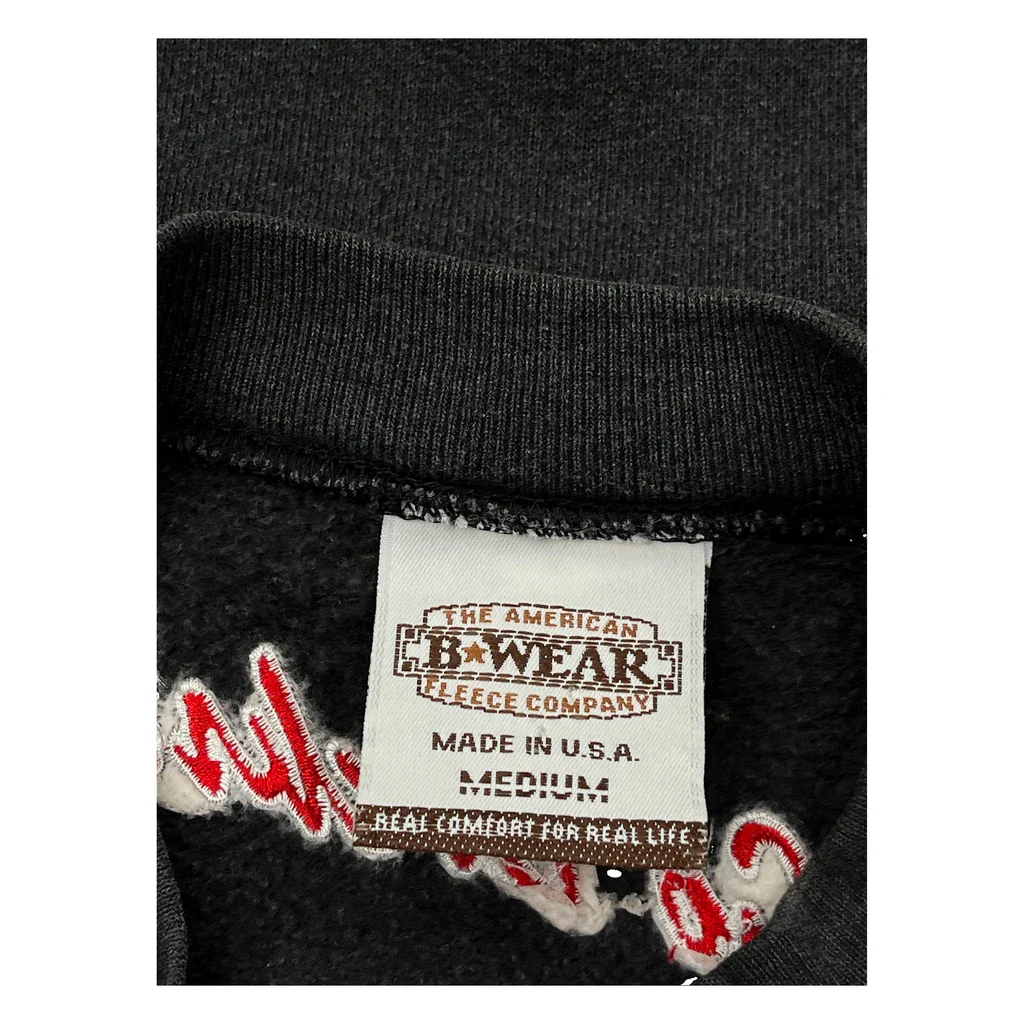 Made In USA B. Wear College Sweatshirt - Medium Black Cotton Blend - Image 2