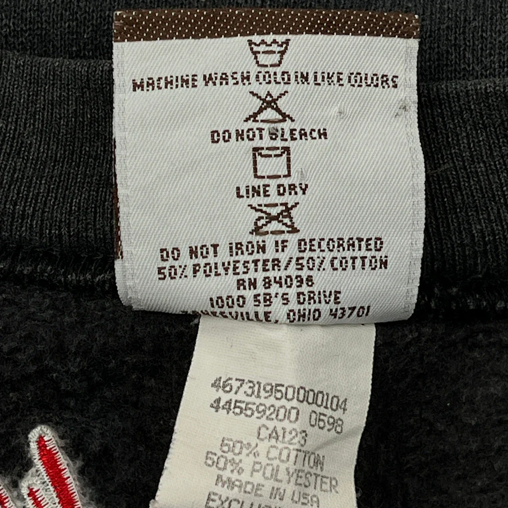 Made In USA B. Wear College Sweatshirt - Medium Black Cotton Blend - Image 3