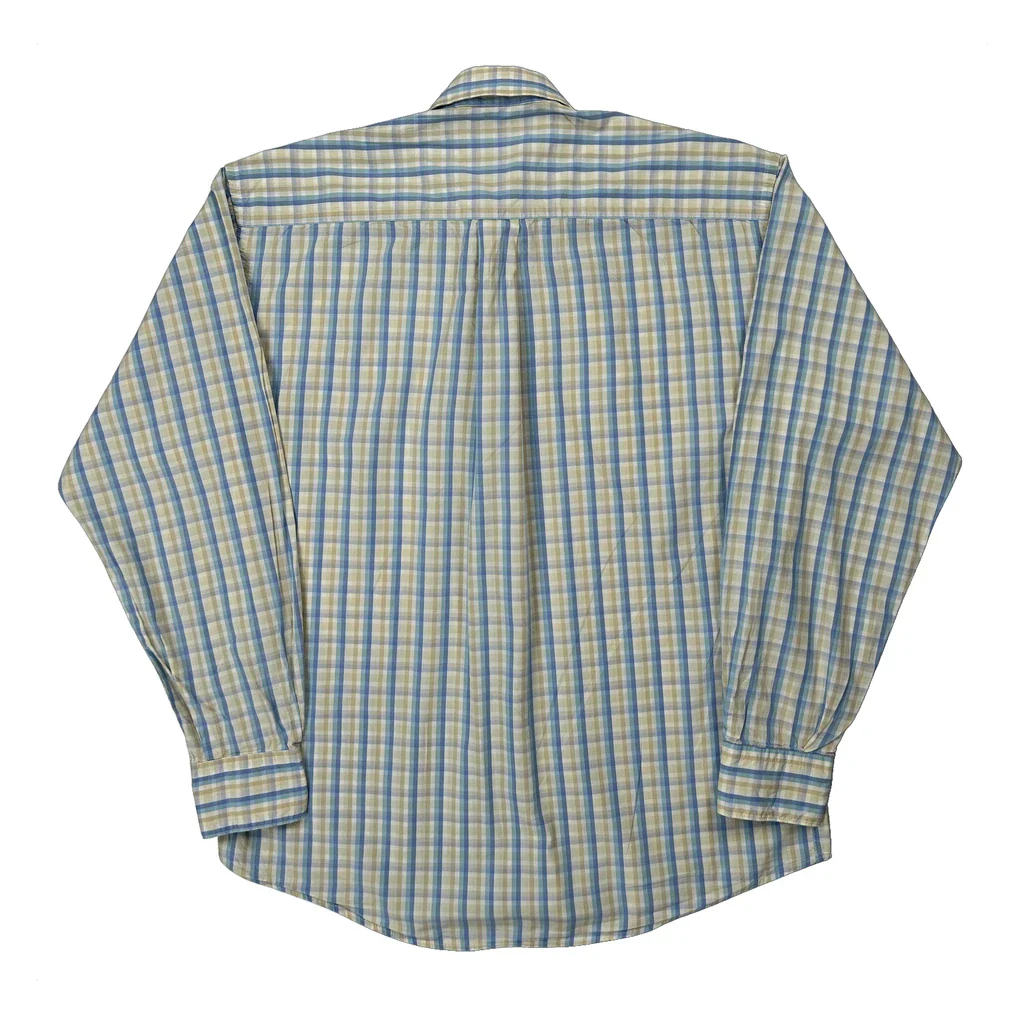 Made In USA Burberry London Checked Shirt - Medium Blue Cotton - Image 2