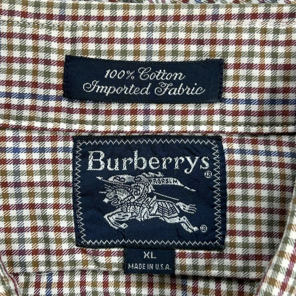 Made In USA Burberry Checked Shirt - XL Multicoloured Cotton - Image 3
