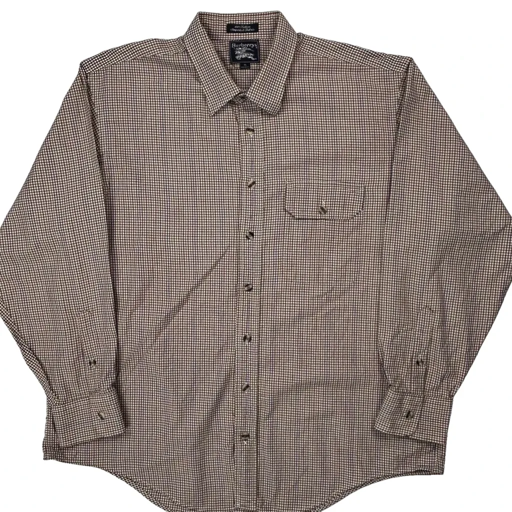 Made In USA Burberry Checked Shirt - XL Multicoloured Cotton - Image 4