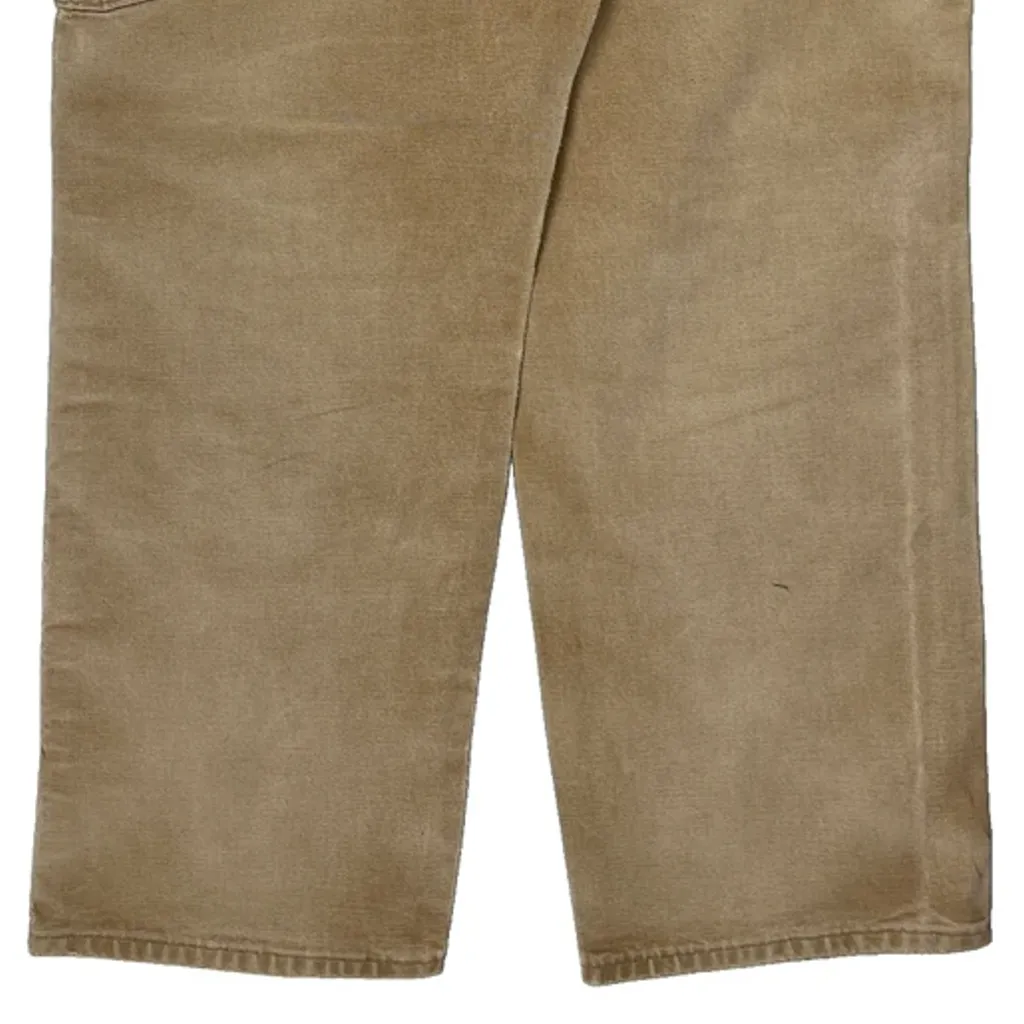 Made In USA Carhartt Double Knee Carpenter Trousers - 30W 31L Beige Cotton - Image 7