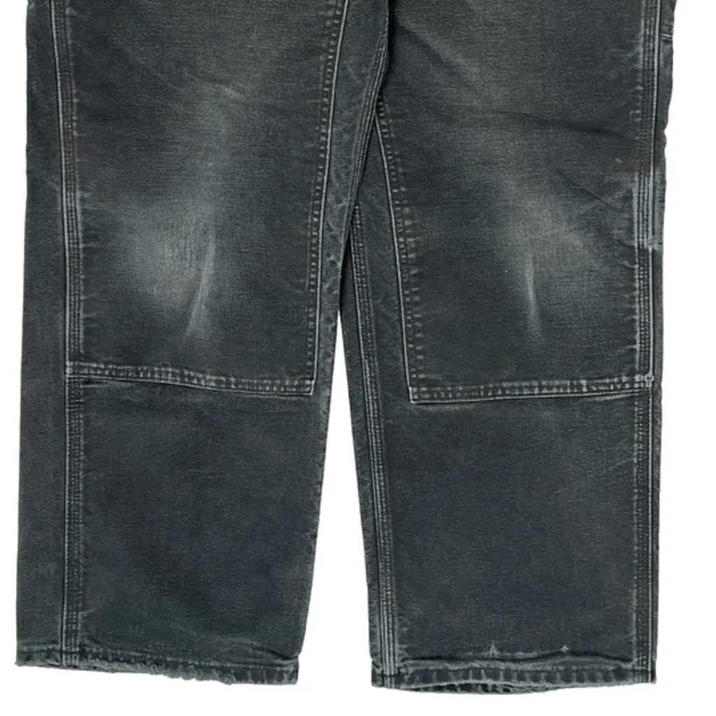 Made In USA Carhartt Double Knee Carpenter Trousers - 34W 30L Black Cotton - Image 9