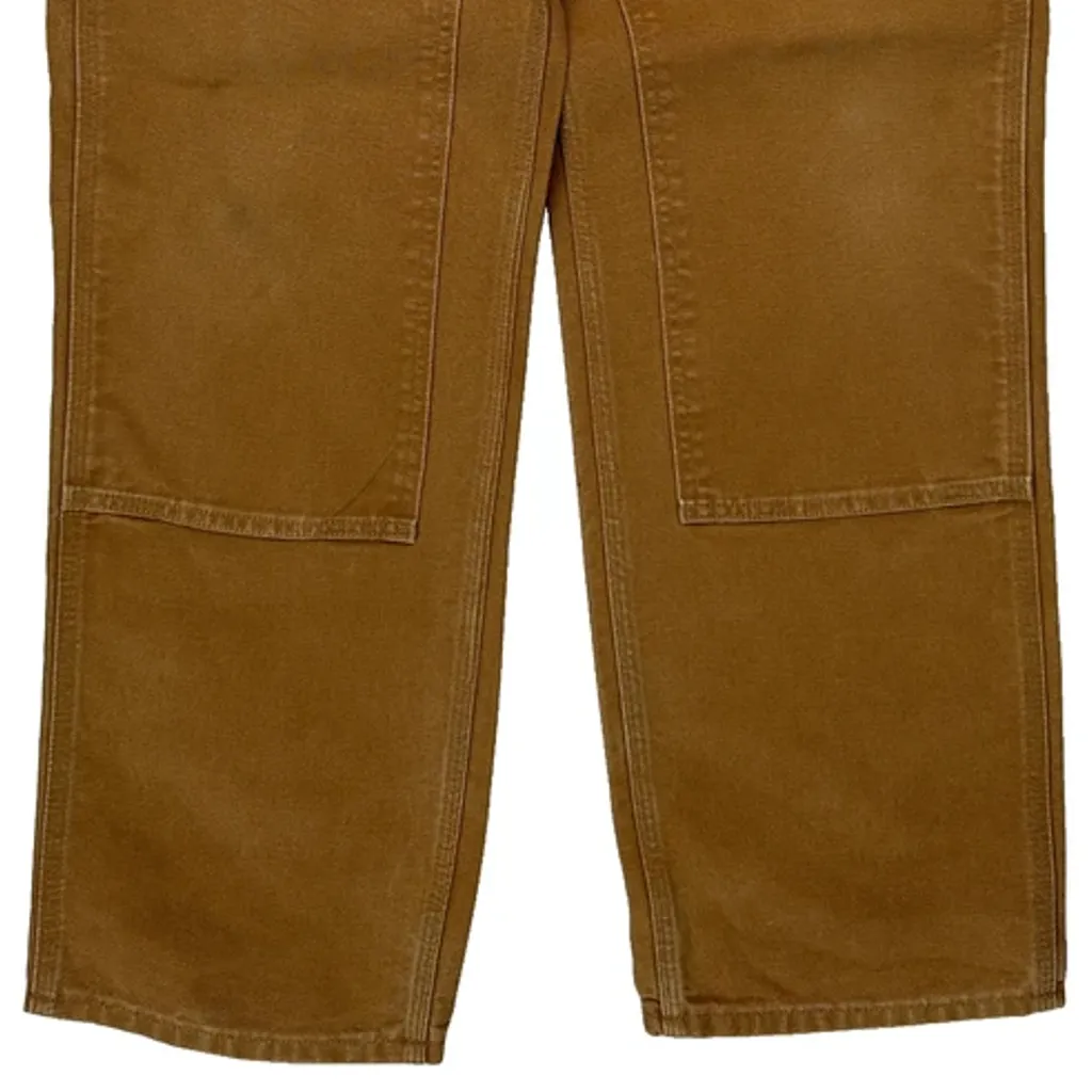 Made In USA Carhartt B01 Brn Double Knee Carpenter Trousers - 28W 31L Brown Cotton - Image 10