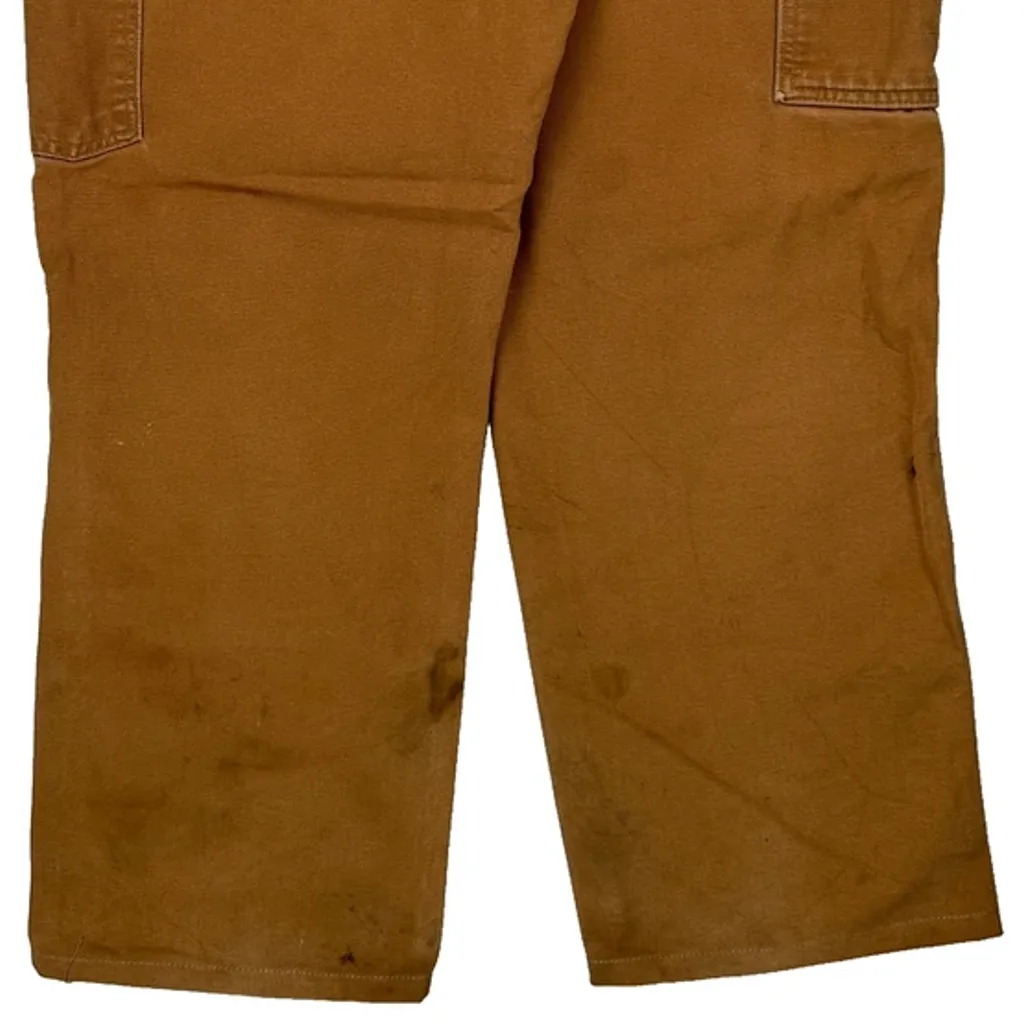 Made In USA Carhartt B01 Brn Double Knee Carpenter Trousers - 30W 28L Brown Cotton - Image 8