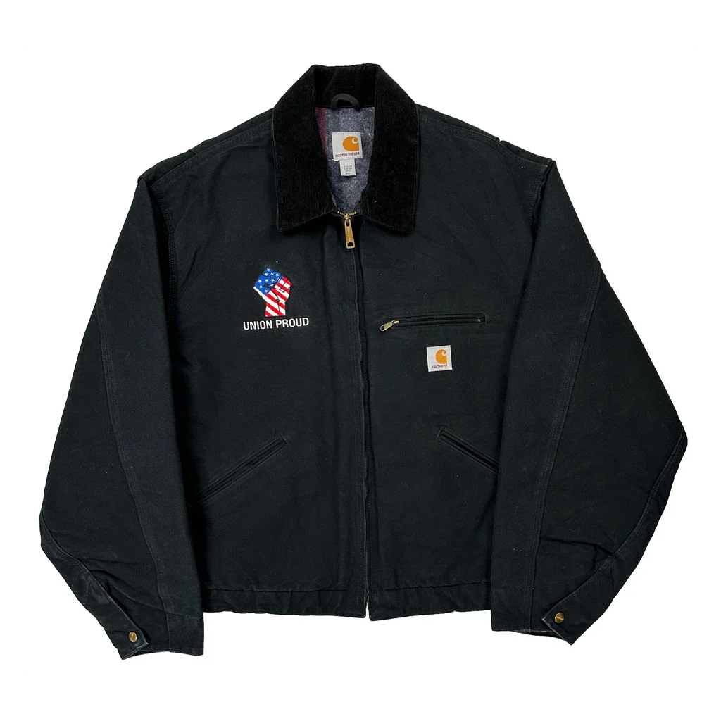 Made In USA Carhartt Detroit Jacket - 2XL Black Cotton