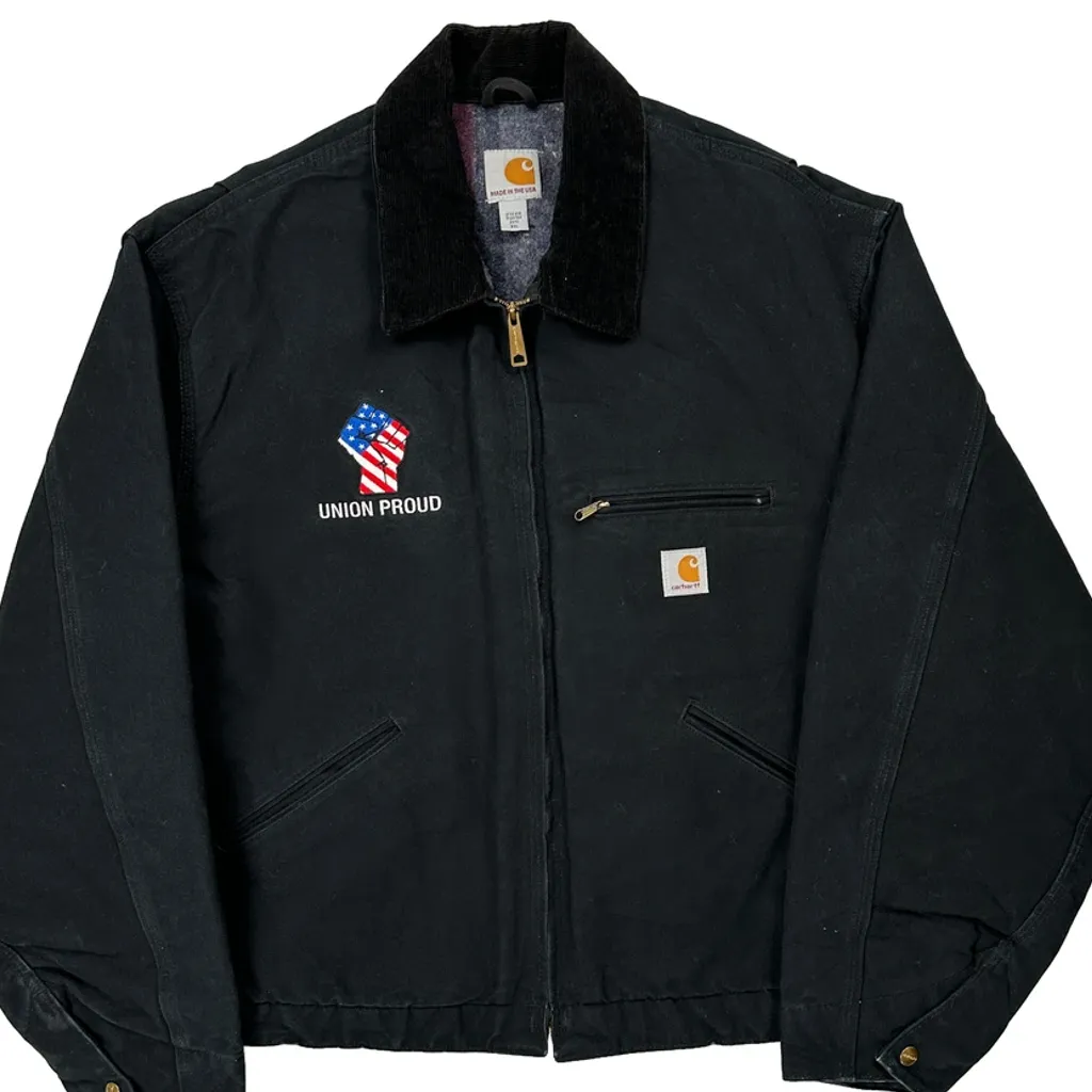 Made In USA Carhartt Detroit Jacket - 2XL Black Cotton - Image 5