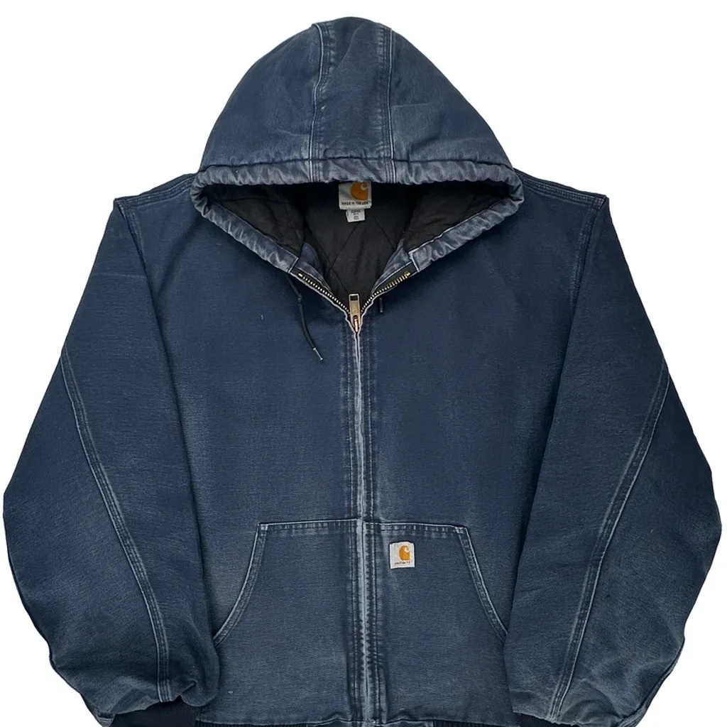 Made In USA Carhartt Tall Jacket - 2XL Blue Cotton - Image 5