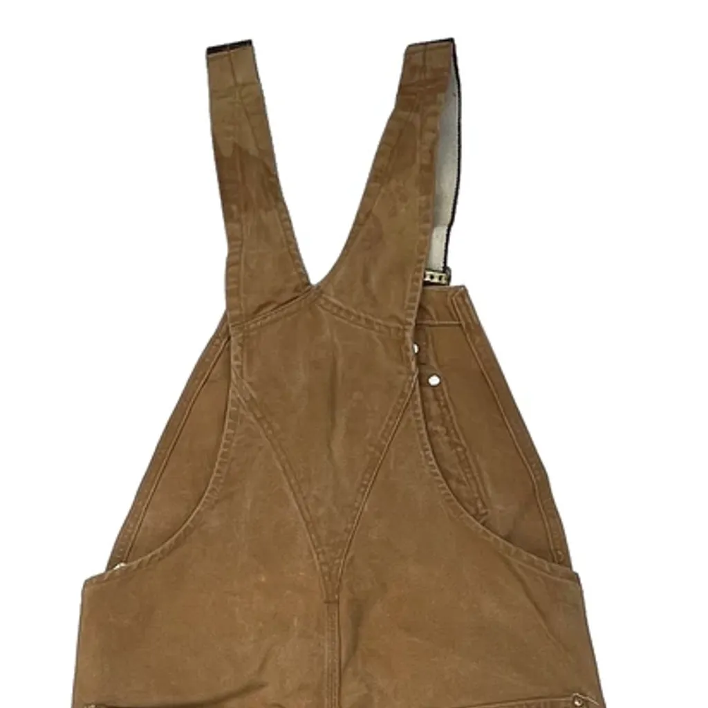 Made In USA Carhartt Double Knee Overalls - 32W 30L Brown Cotton - Image 6