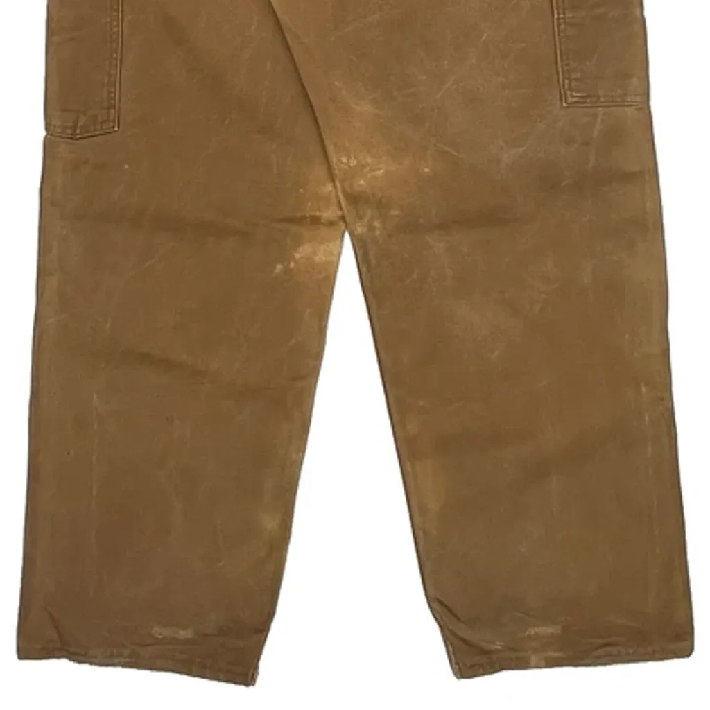 Made In USA Carhartt Double Knee Overalls - 32W 30L Brown Cotton - Image 7