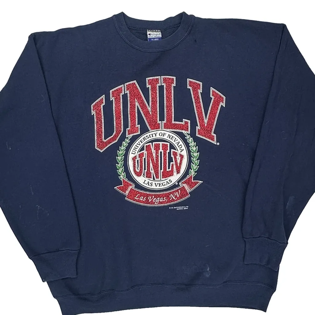 Made In USA Champion College Sweatshirt - XL Blue Cotton - Image 5