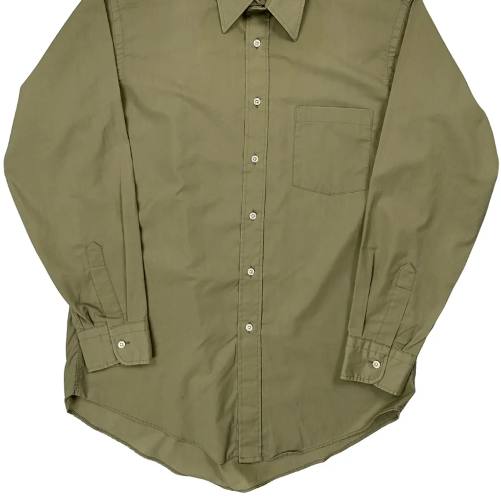 Made In USA Christian Dior Shirt - Medium Green Cotton Blend - Image 5
