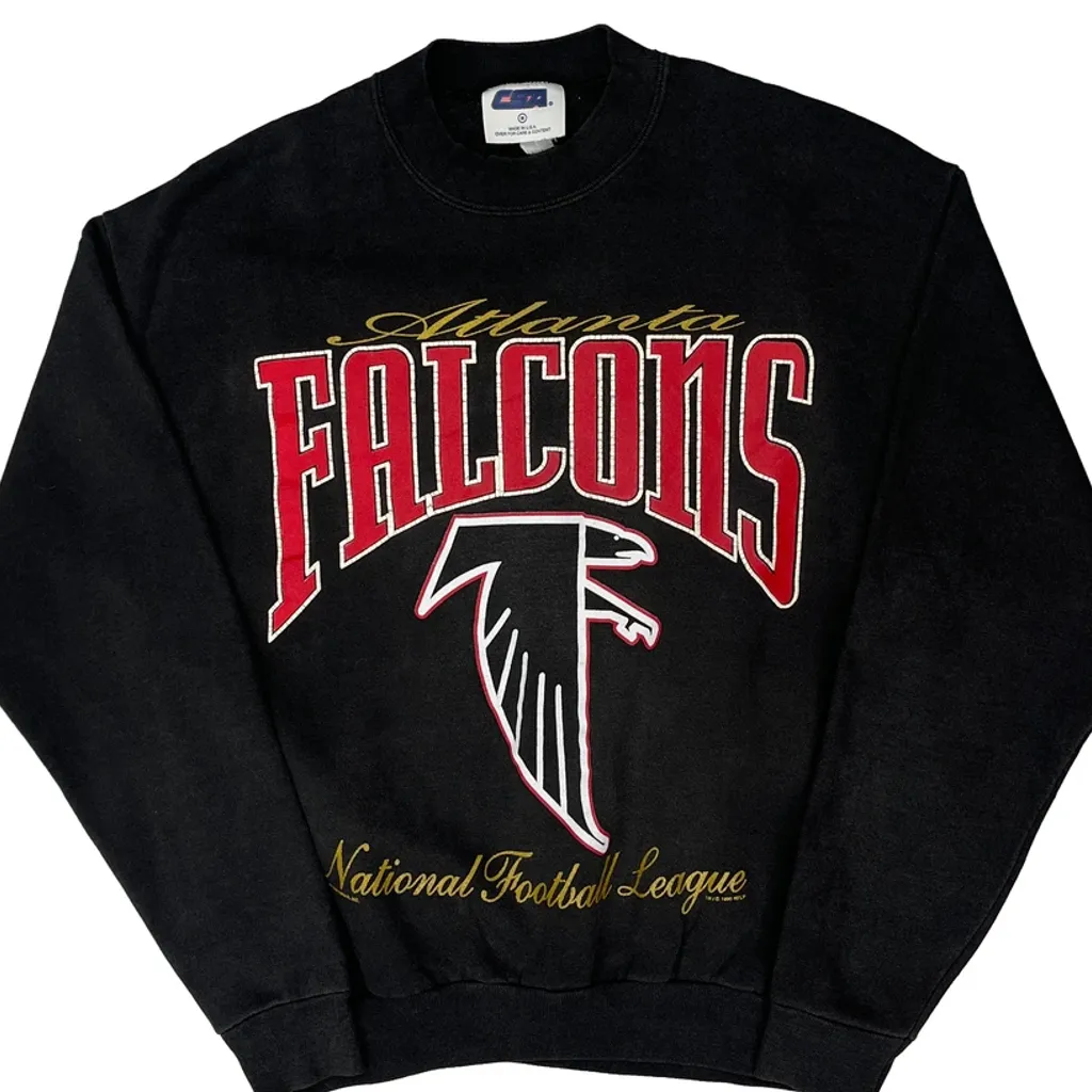 Made In USA Csa Atlanta Falcons Sweatshirt - Medium Black Cotton - Image 5