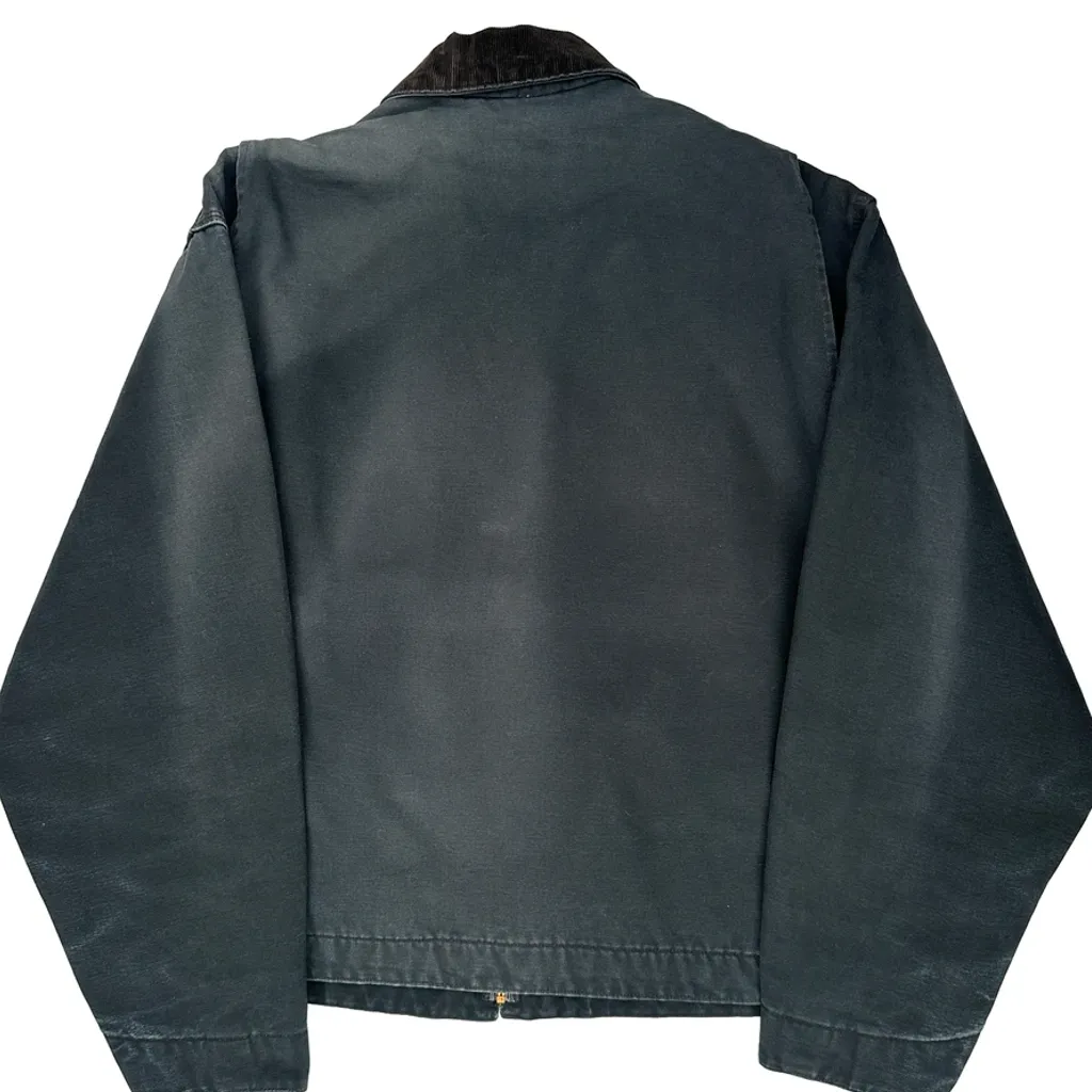 Made In USA Faded Carhartt Tall Blk Detroit Jacket - 2XL Grey Cotton - Image 6