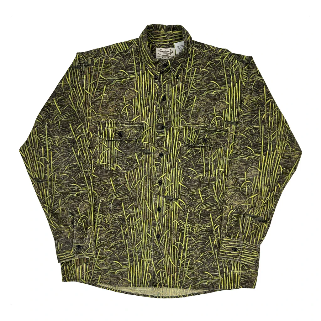 Made In USA Farm Land Camo Shirt - Large Green Cotton Blend