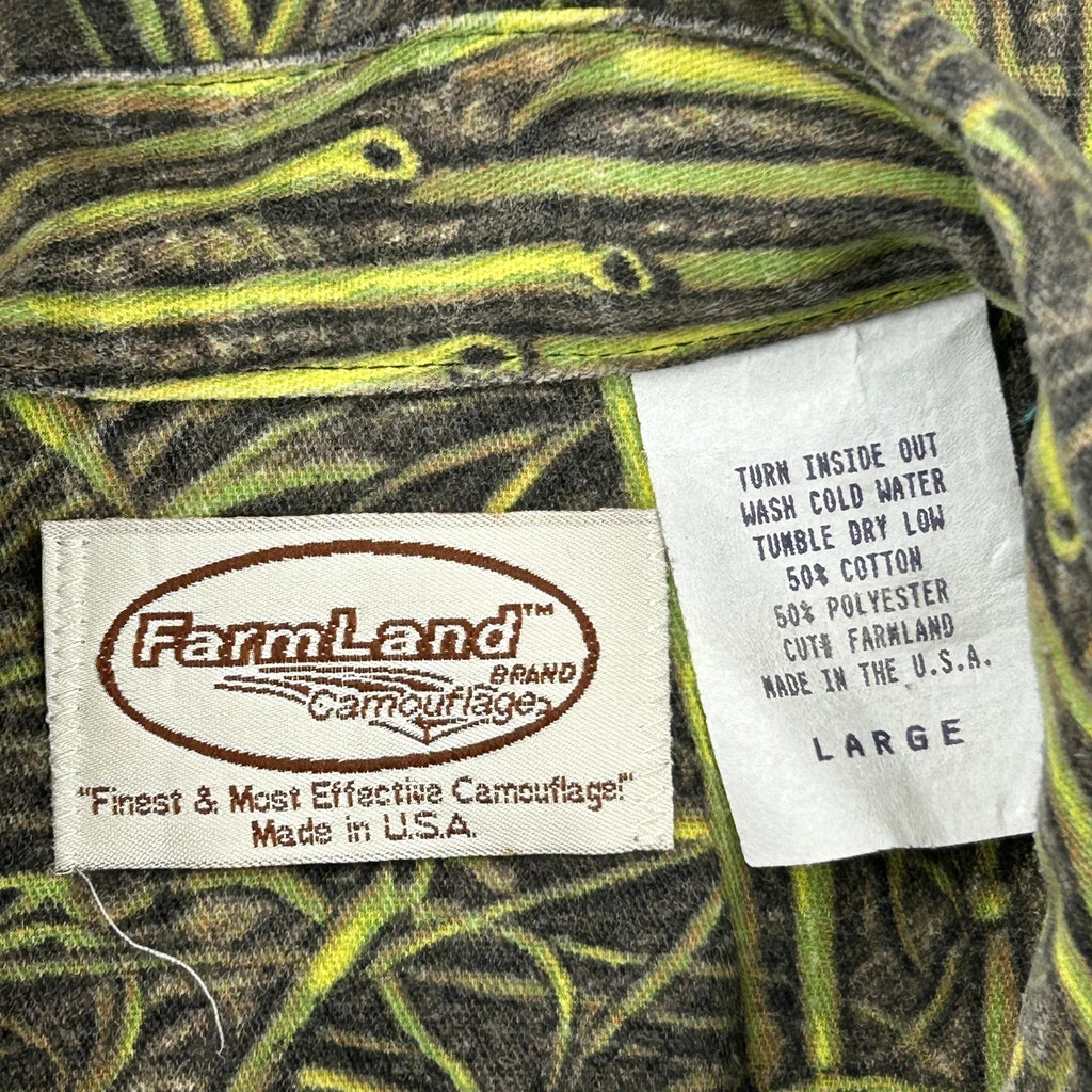 Made In USA Farm Land Camo Shirt - Large Green Cotton Blend - Image 3