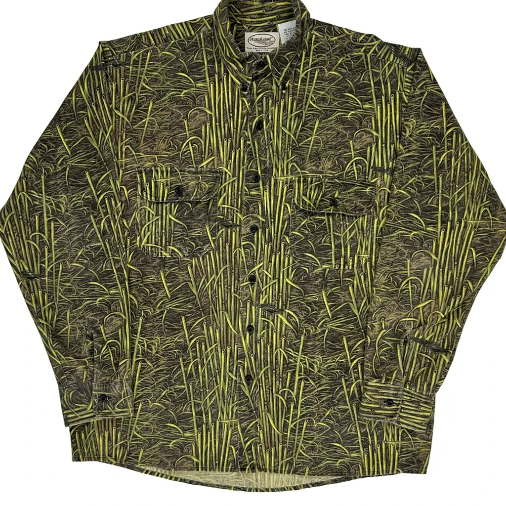 Made In USA Farm Land Camo Shirt - Large Green Cotton Blend - Image 4