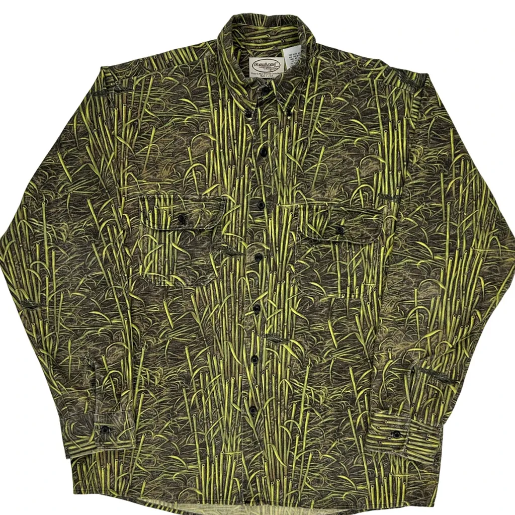 Made In USA Farm Land Camo Shirt - Large Green Cotton Blend - Image 5