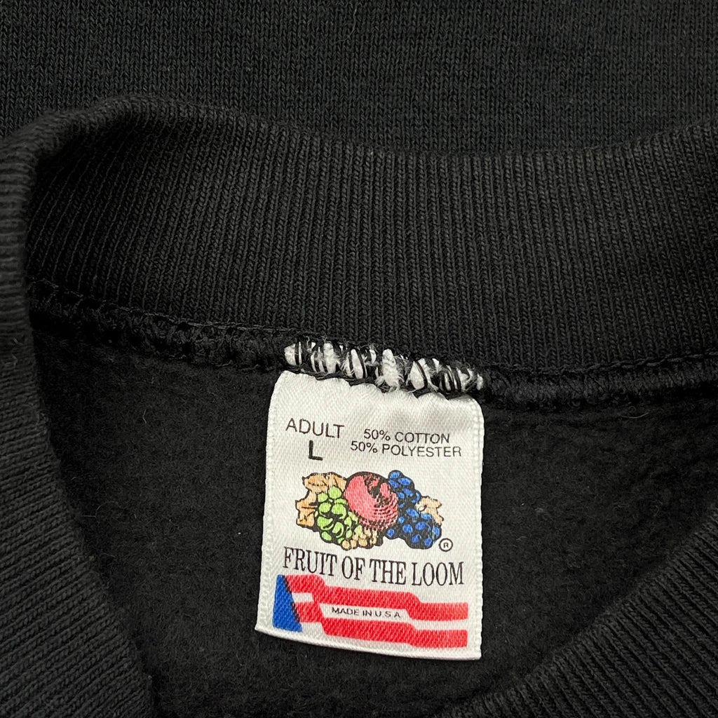 Made In USA Fruit Of The Loom Green Bay Packers Sweatshirt - Large Black Cotton Blend - Image 3