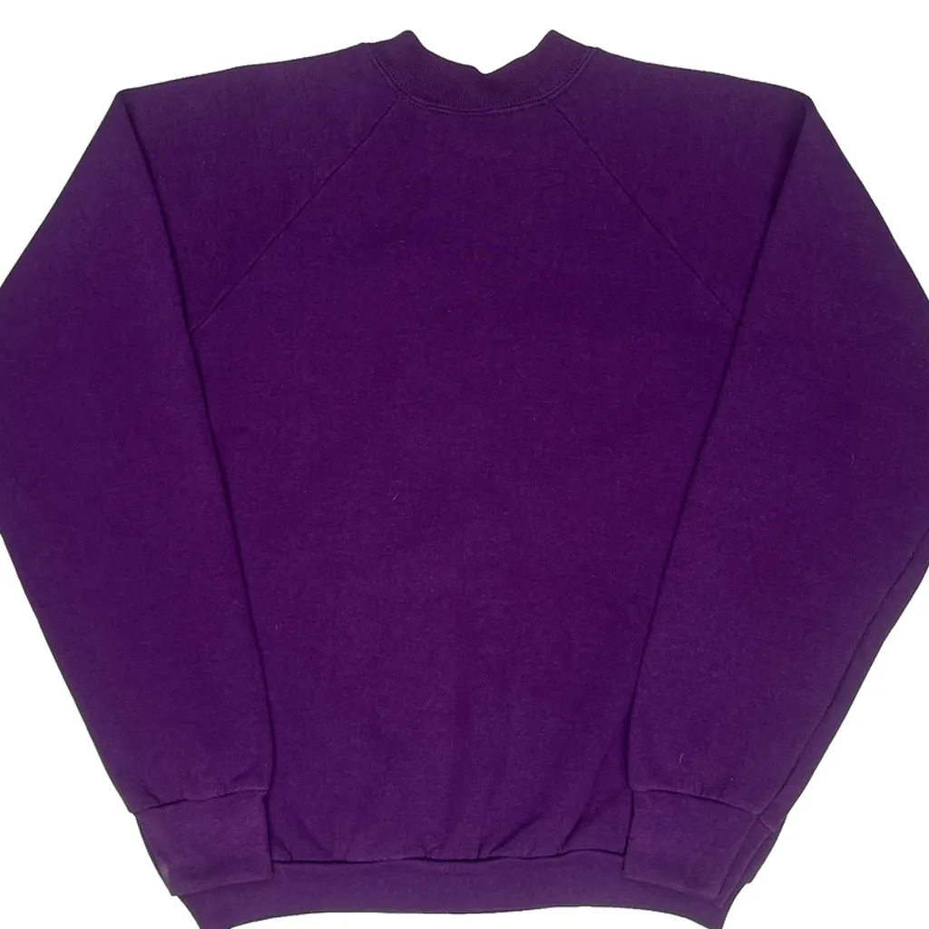 Made In USA Fruit Of The Loom Graphic Sweatshirt - Large Purple Cotton Blend - Image 6