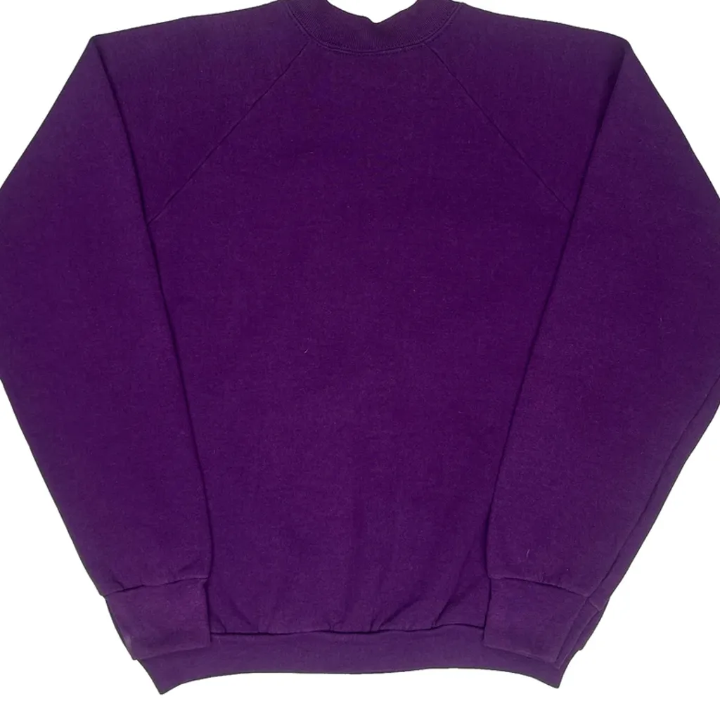 Made In USA Fruit Of The Loom Graphic Sweatshirt - Large Purple Cotton Blend - Image 7