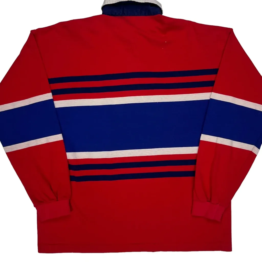 Made In USA Gant Striped Rugby Shirt - Large Red Cotton - Image 7