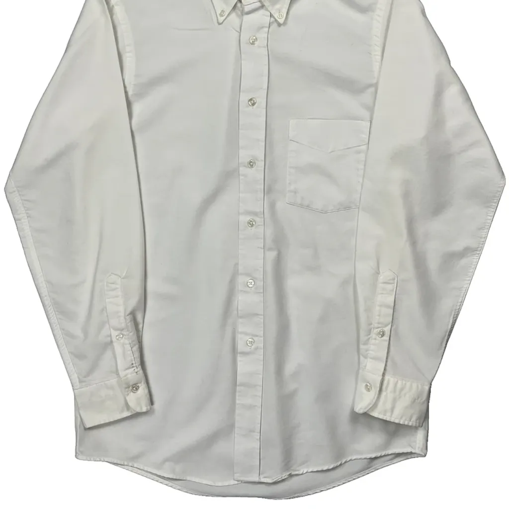 Made In USA Gant Shirt - Medium White Cotton Blend - Image 4